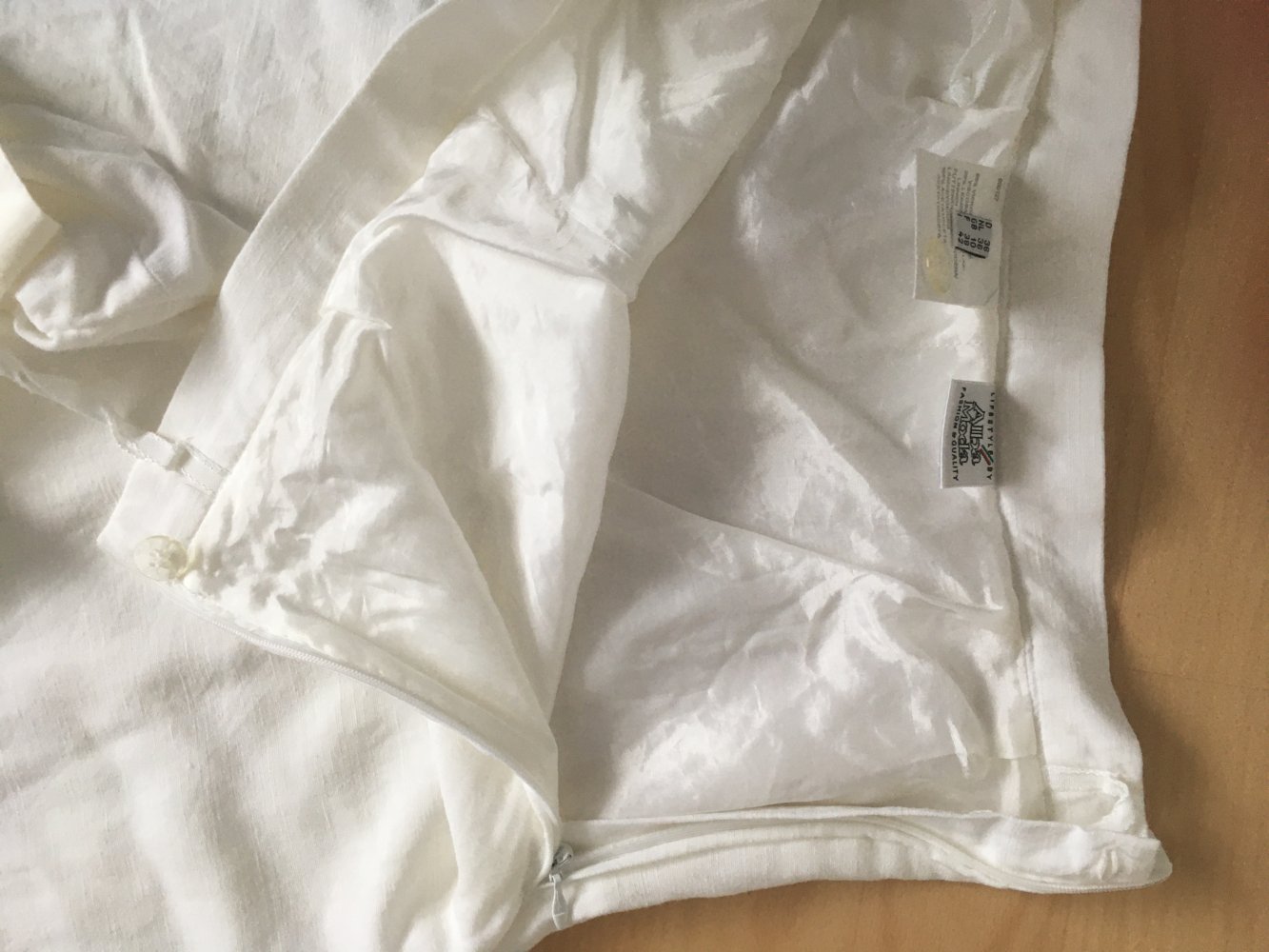 Alba Moda - elegante Hose / gefüttert, weiß / Viskose + Leinen, Gr. S / 36