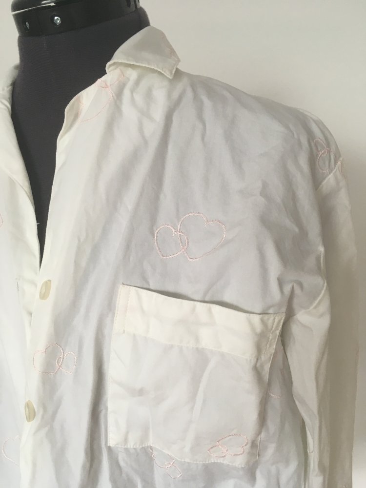 NEU - Desiree Pyjama Set, Hose + Oberteil, weiß pink - 100 % Baumwolle, Gr. S - M / 36 - 38