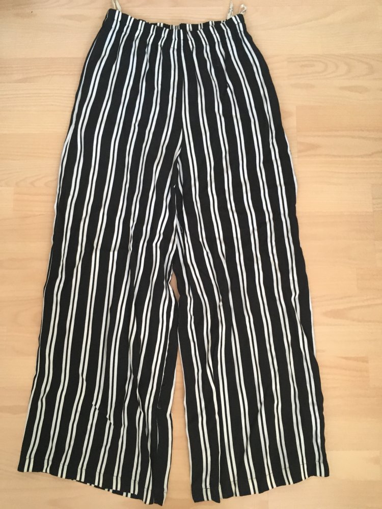 NEU mit Etikett - Kendzia leichte Hose mit Gummibund, schwarz weiß gestreift - Gr. M / 38
