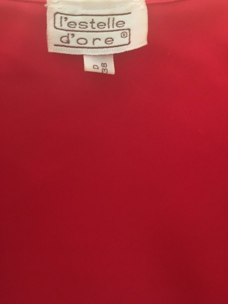 L'Estelle D'ore - Vintage Bluse, 100 % Seide - rot, Gr. M / 38