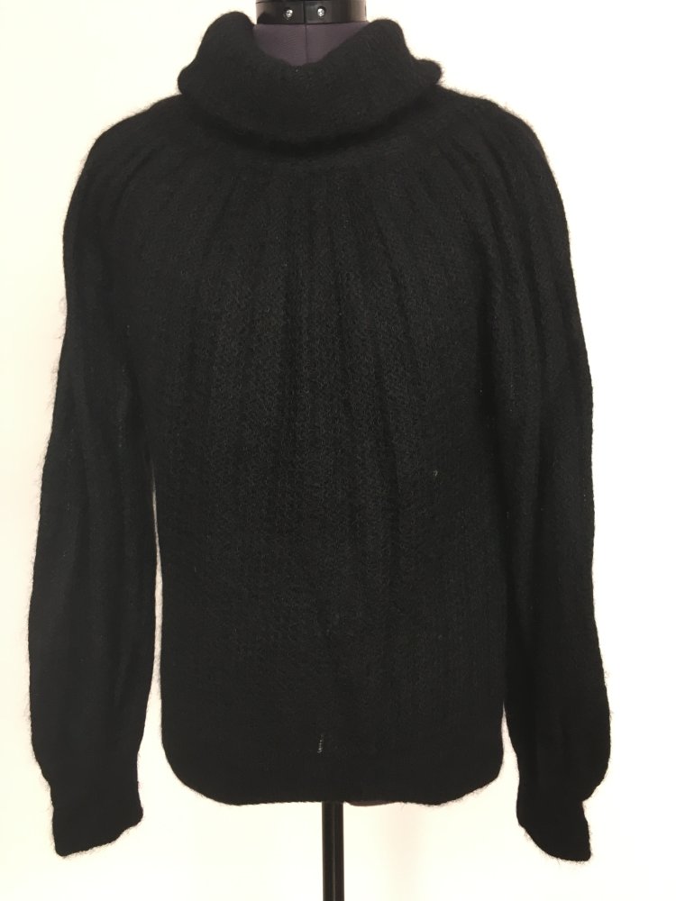Strick rollkragen Pullover + Faltenlegung, schwarz - Gr. M / 38