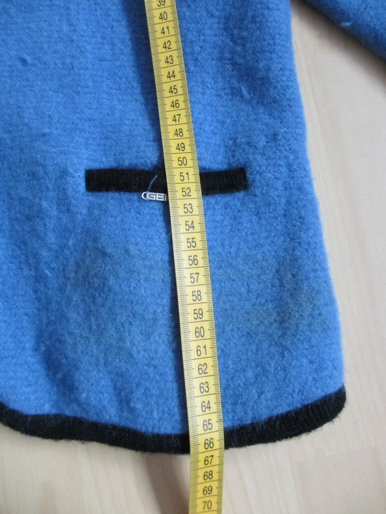 Geiger Trachten Jacke / Tracht / Janker + Knöpfe, blau silber - Gr. 40 / L