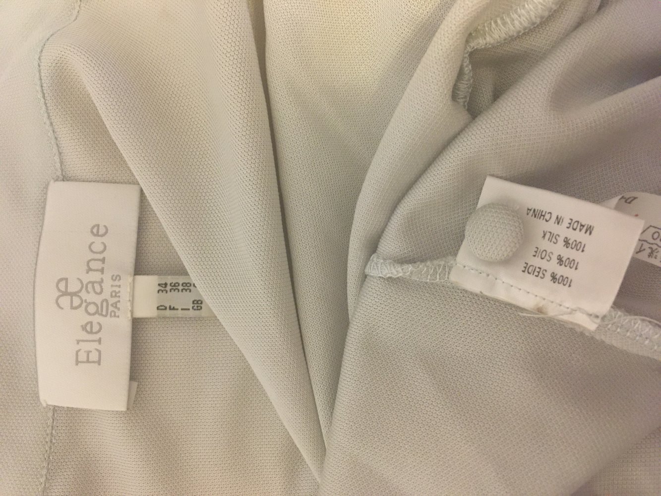 Elegance - Bluse / Hemdbluse, 100 % Seide, blau - Gr. 34 / XS