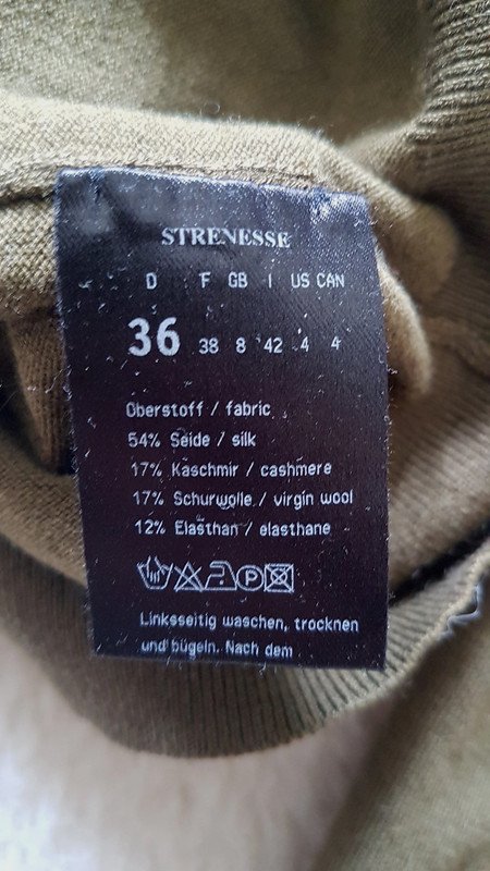 Strenesse Pullover in Grün Gr. 36 Seide Kaschmir Wolle