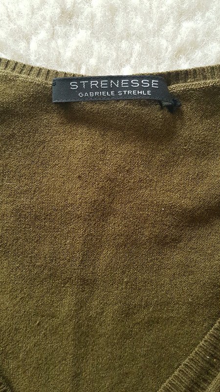 Strenesse Pullover in Grün Gr. 36 Seide Kaschmir Wolle