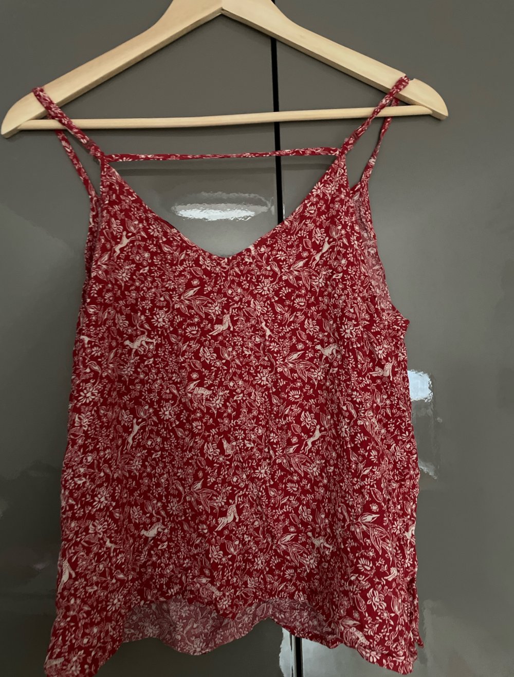 Rotes Top floral Gr. 40