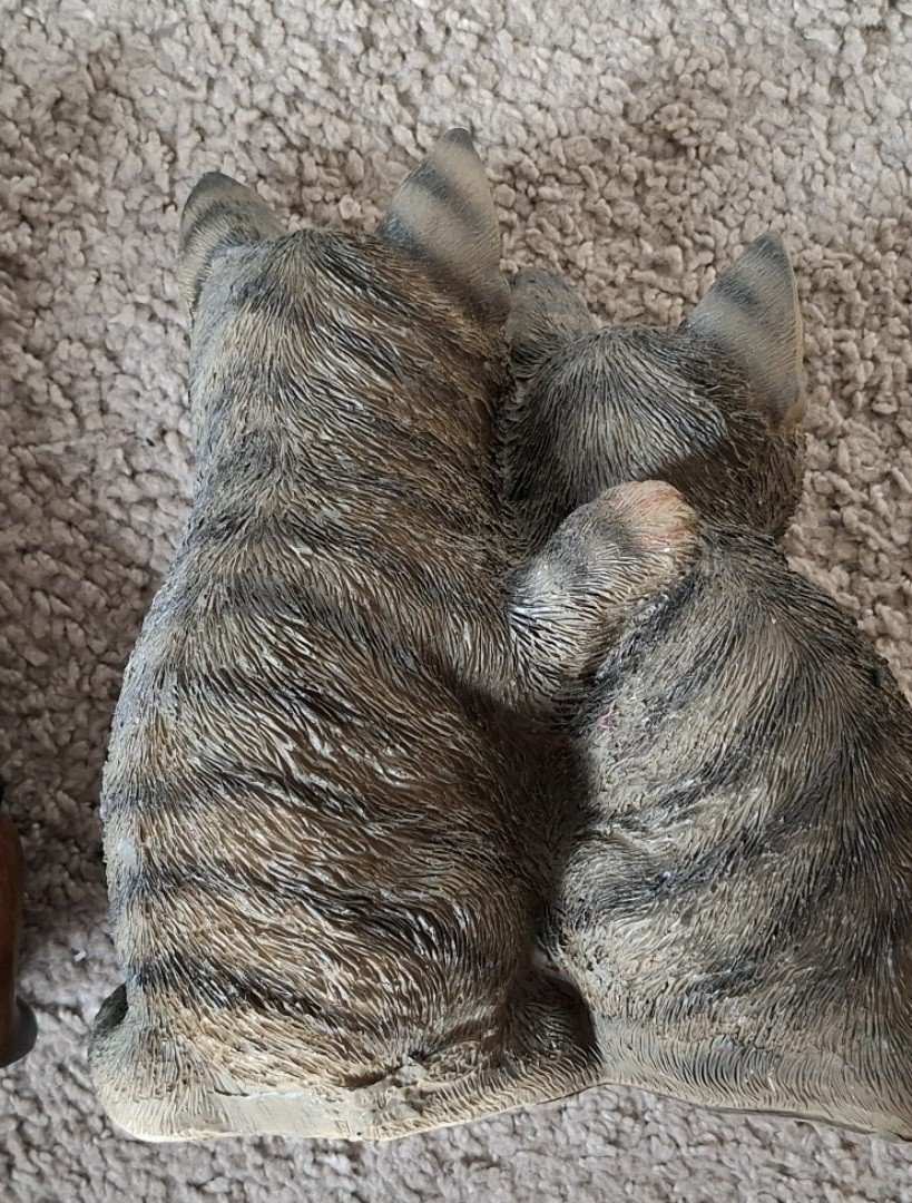 Deko Katzen aus Holz und Polyresin