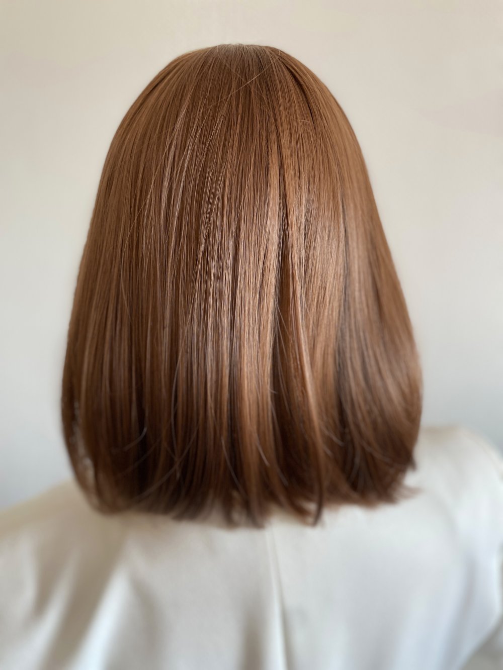 Echthaar Imitat Perücke - kastanienbraun