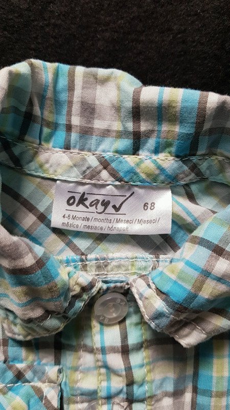 Kariertes Hemd, Gr. 68, türkis, grau, hellgrün