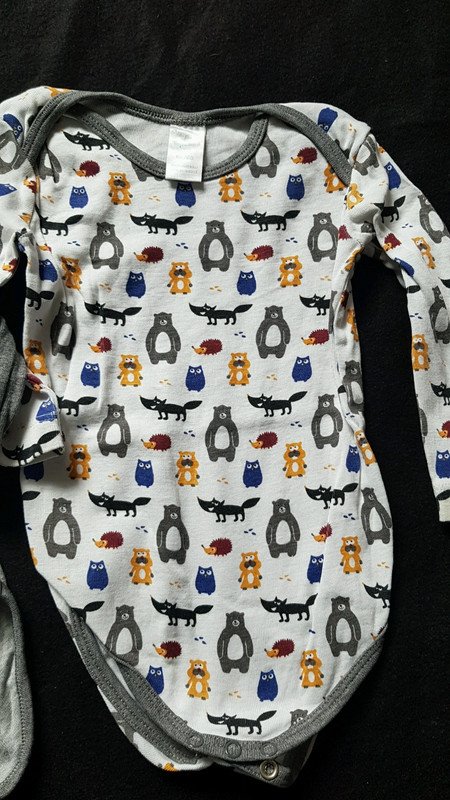 weißer Langarm Body von Topomini, Gr. 62/68