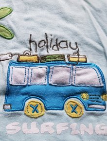 T-Shirt Gr. 50, hellblau grün mit Applikation