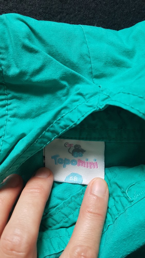 Türkise Latzhose, Gr. 68 von Topomini