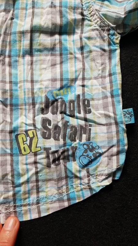 Kariertes Hemd, Gr. 68, türkis, grau, hellgrün