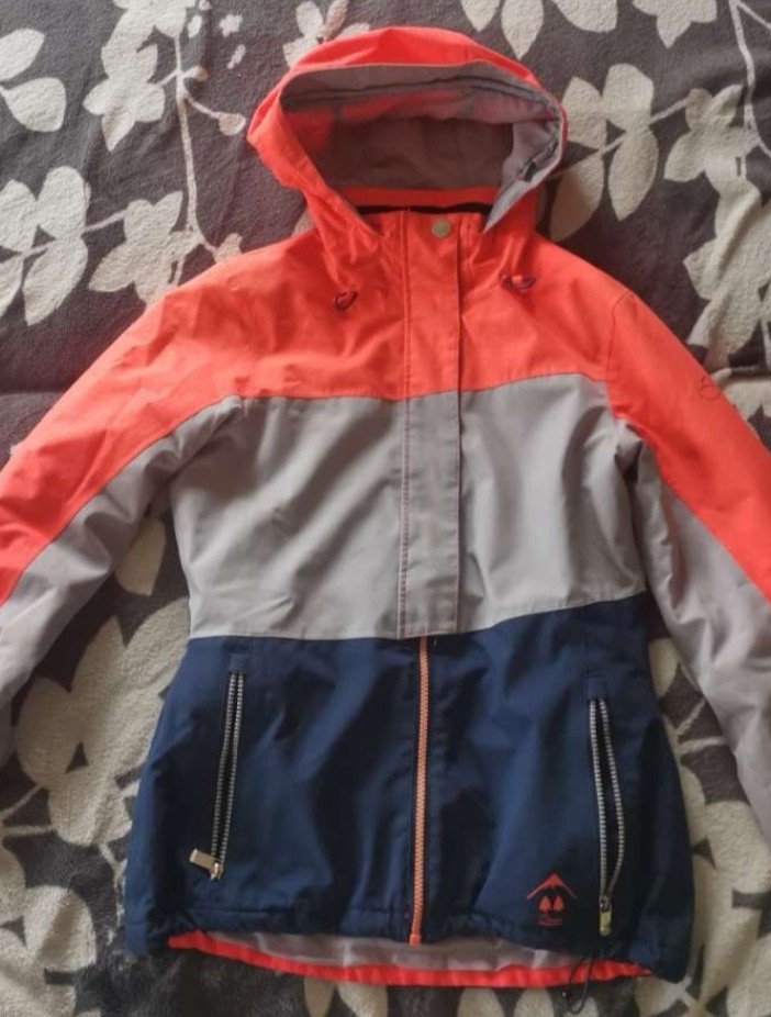 Damen-Skijacke (Coral/Blau/Grau