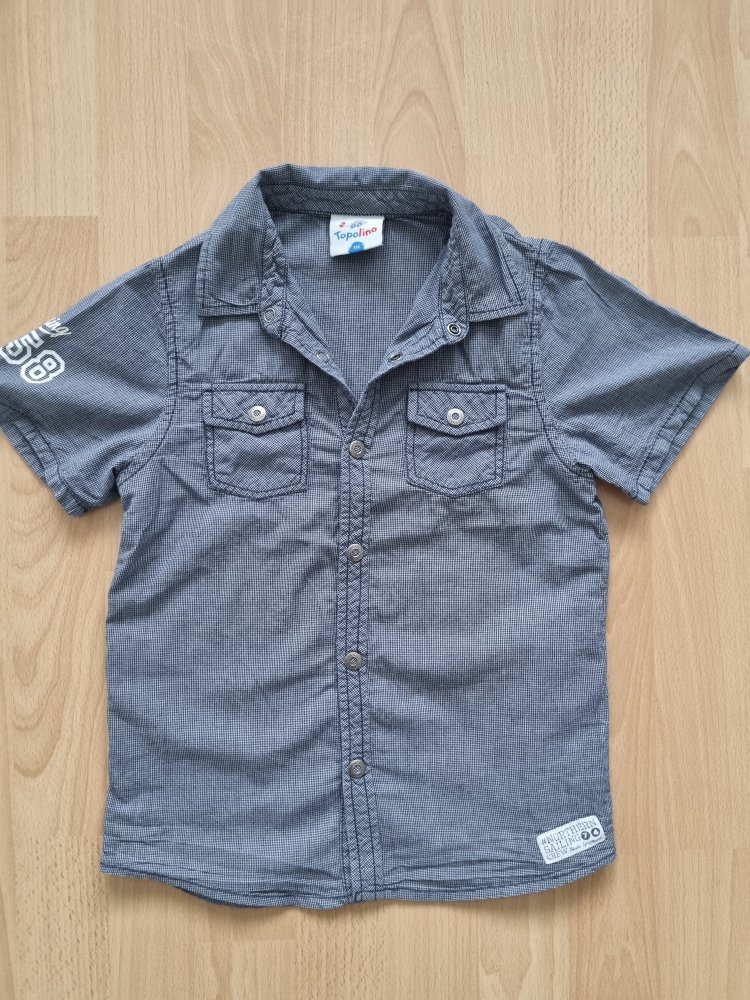 Kurzarm Hemd, Hemd mit kurzen Ärmeln von Topolino, Größe 116
