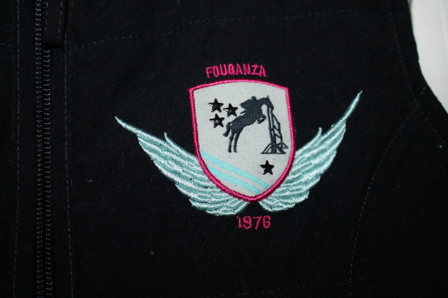 Fouganza Reitweste Gr. 116 122 128 125-132 cm Pferd dunkelblau