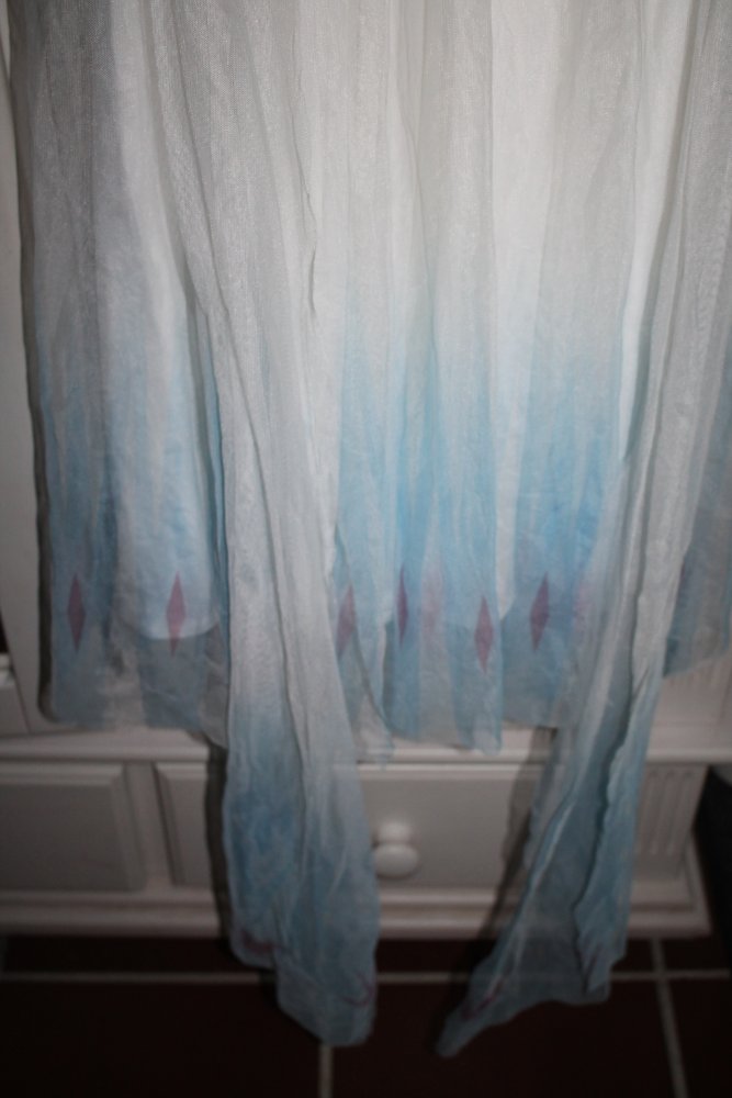 Frozen Kostüm Kleid Elsa Gr. 134 140 weiß blau Schleppe Brautkleid