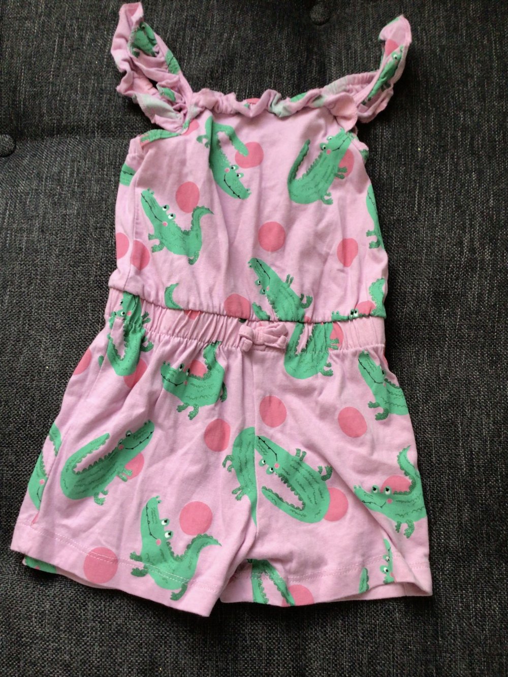 Gr. 86 niedliches Krokodil Einteiler Playsuit Strampler