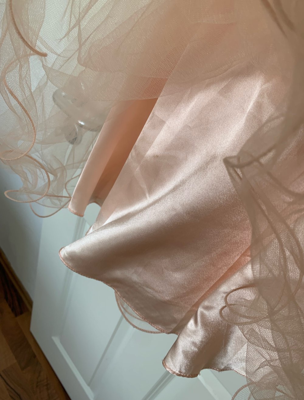 Neuwertig Festlich Kleid 34 Hochzeit Konfirmation Abschlussball Glitzer-Laona - Ballkleid - Abendkleid - Cocktailkleid - Aprikot Top Zustand