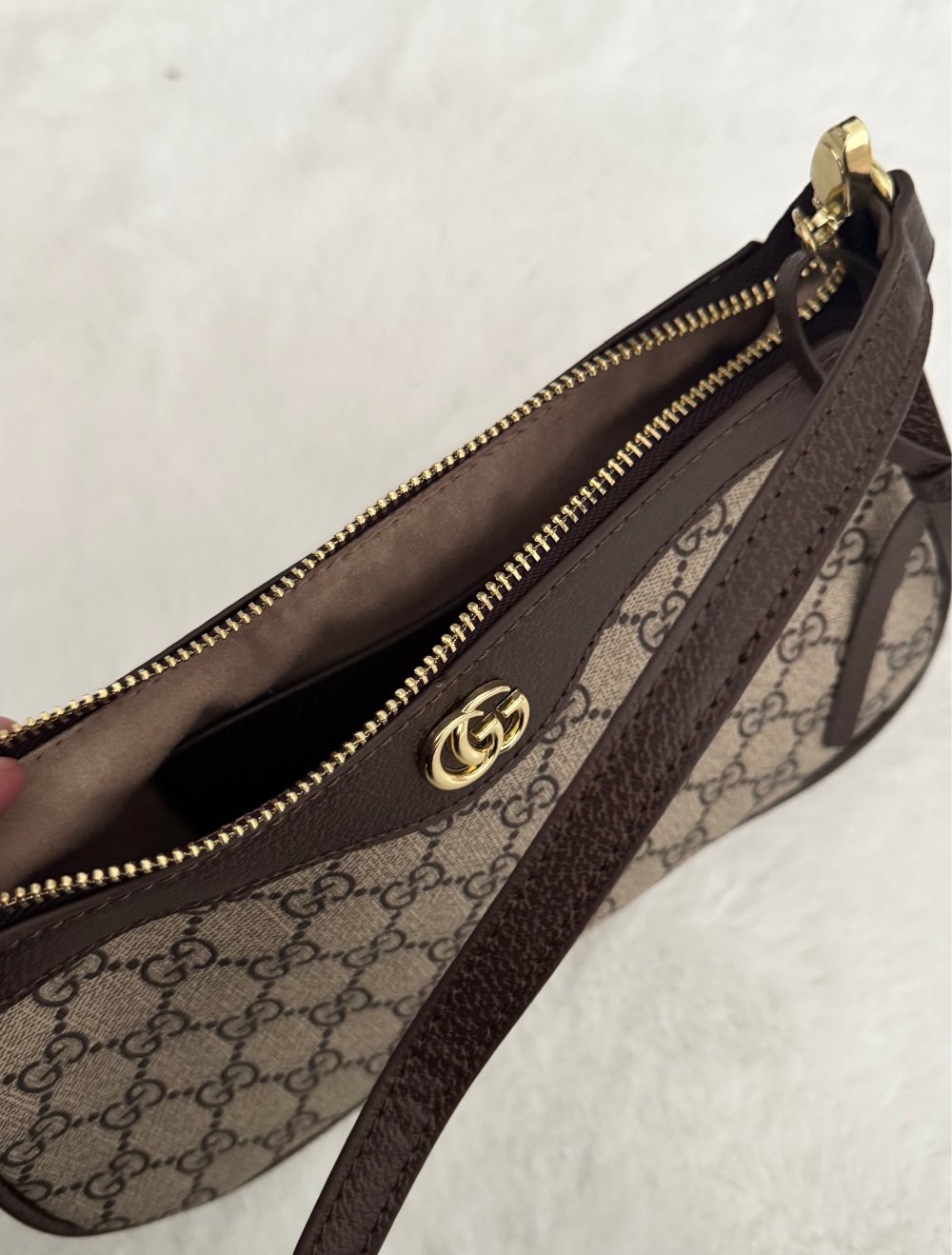 Neue Gucci Handtasche – Beige/Braun mit GG-Monogramm