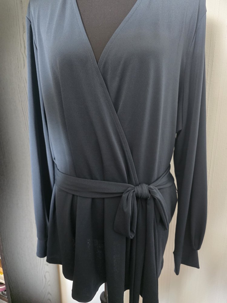 Bluse in Wickeloptik dunkles Petrol  XXL H&M 