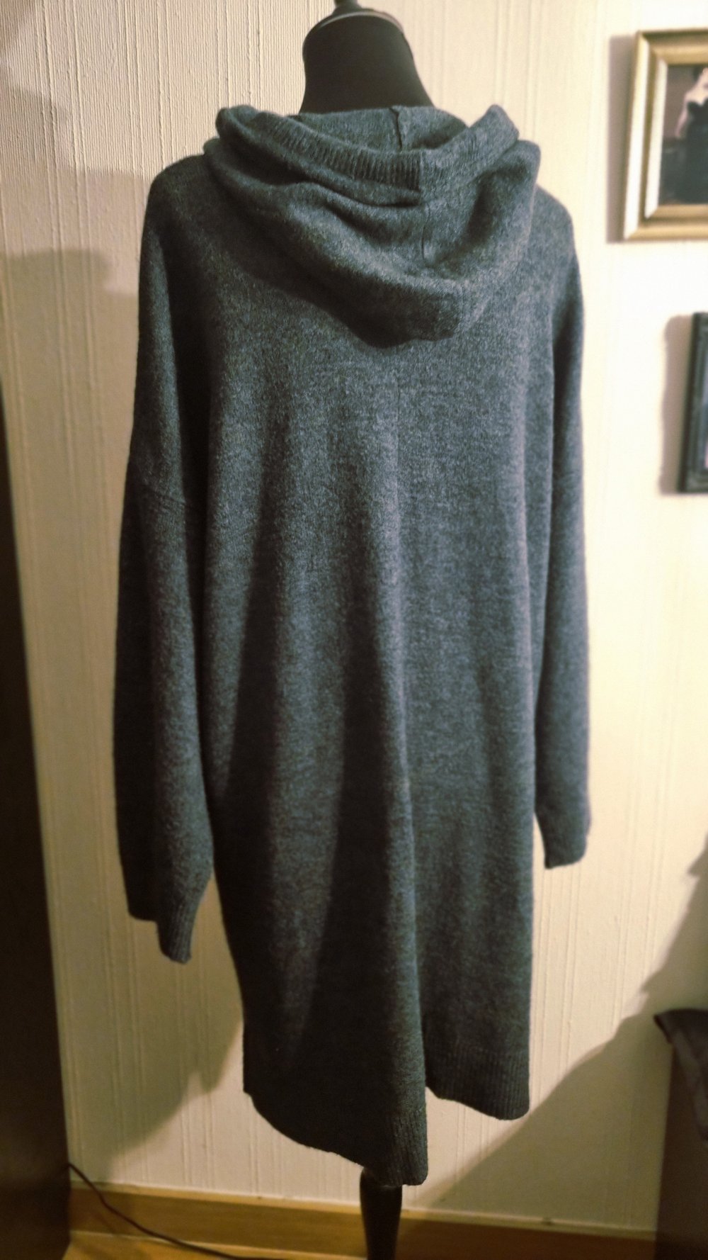 Strickkleid Vero Moda 48 50 dunkelgrün Kapuze 