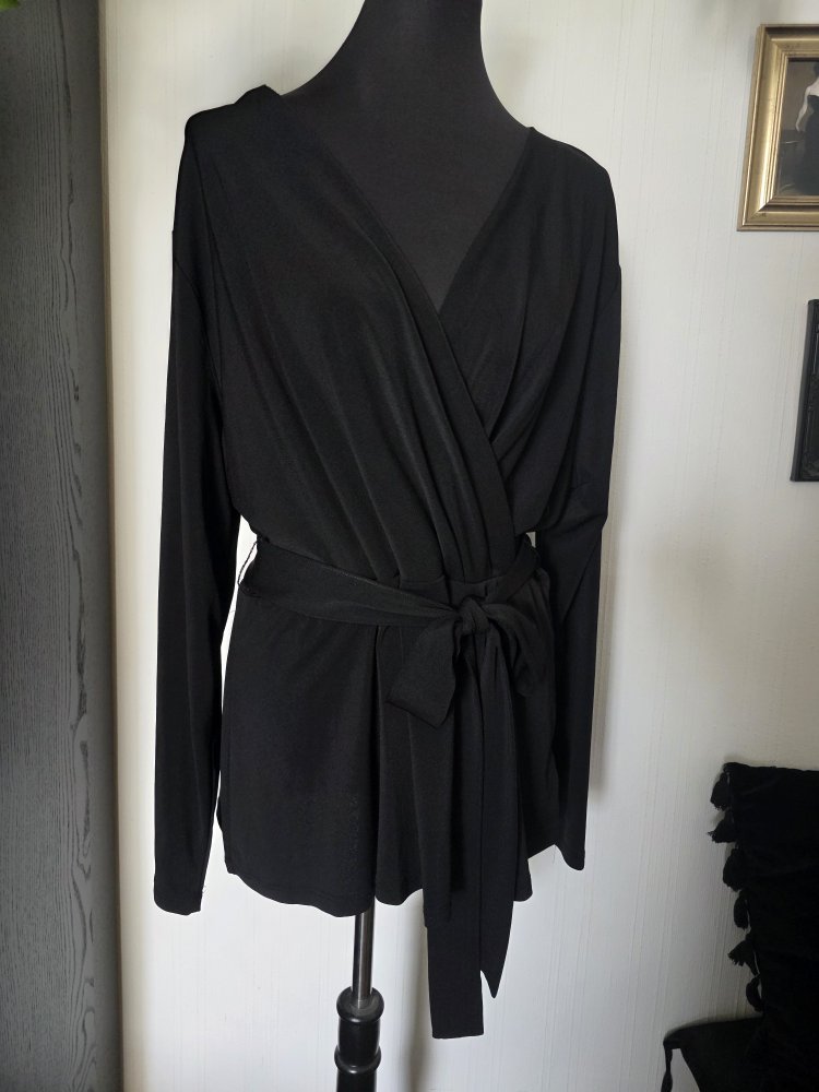 Schicke Bluse Wickeloptik XL H&M schwarz