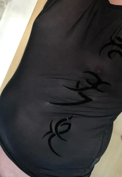 Shirt mit schönem Aufdruck, leicht transparent