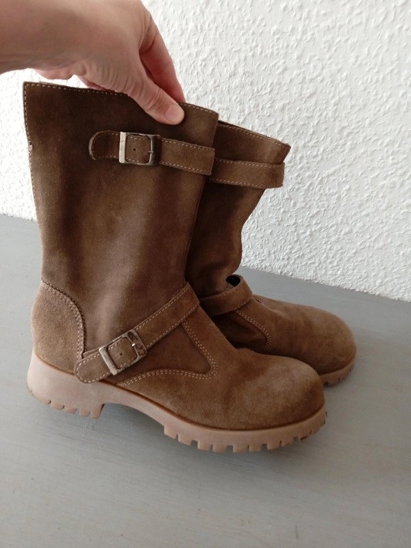 Halbhohe Stiefel, Velours, braun Gr. 38