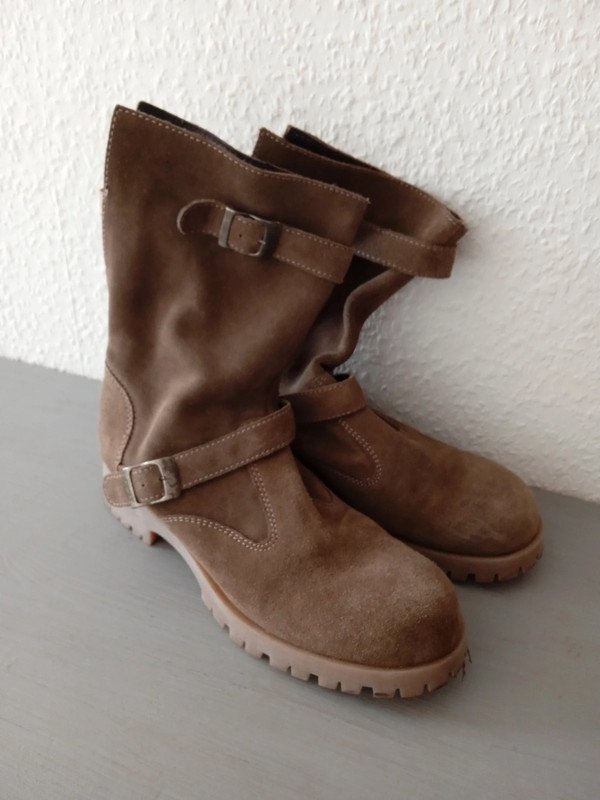 Halbhohe Stiefel, Velours, braun Gr. 38
