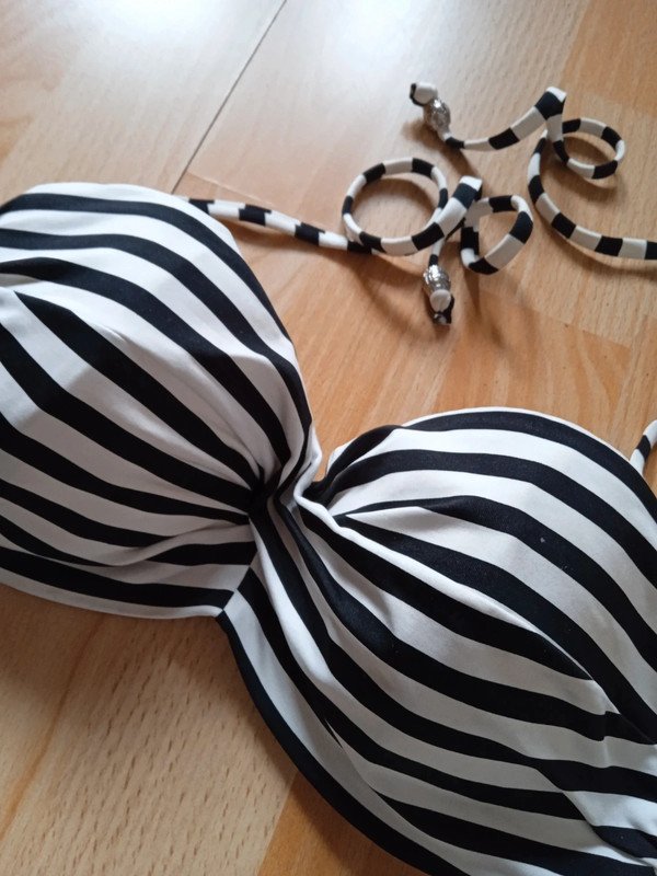 Bikini Balconette & Hipster gestreift Gr. 75B / L, NEU mit Etikett