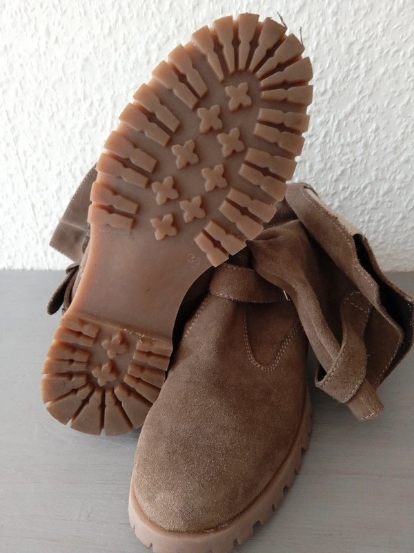 Halbhohe Stiefel, Velours, braun Gr. 38