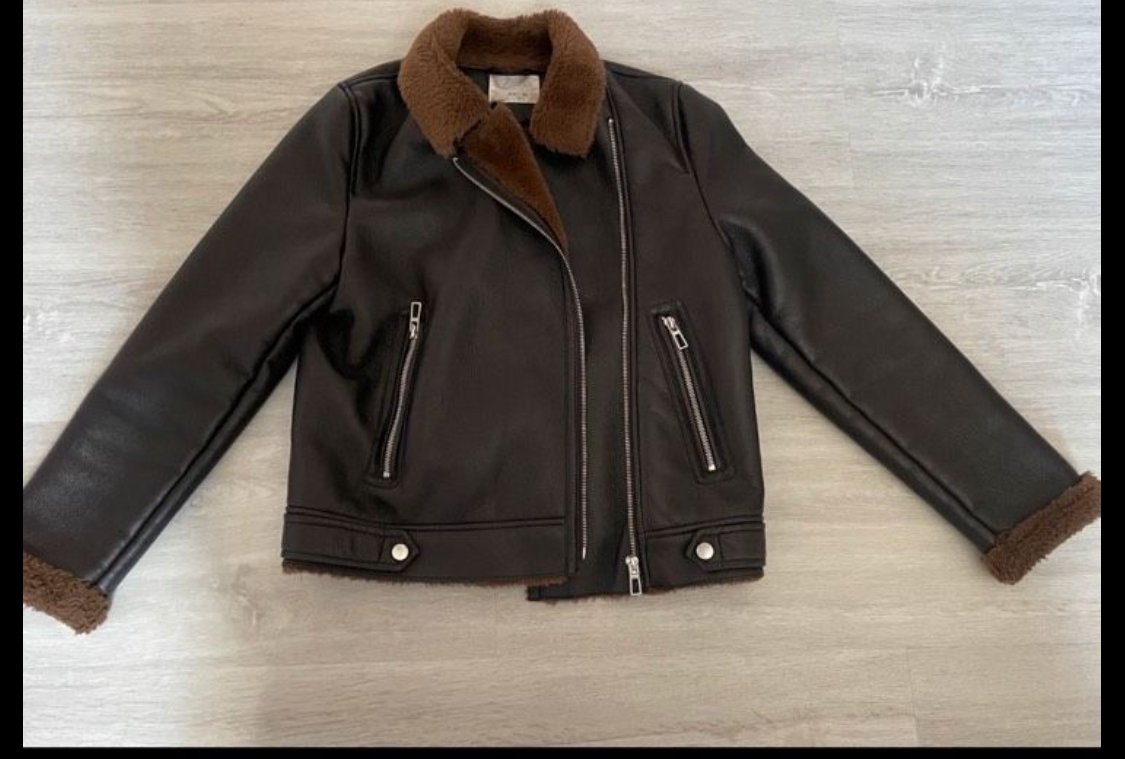 warme Zara Lederjacke Mädchen 164 