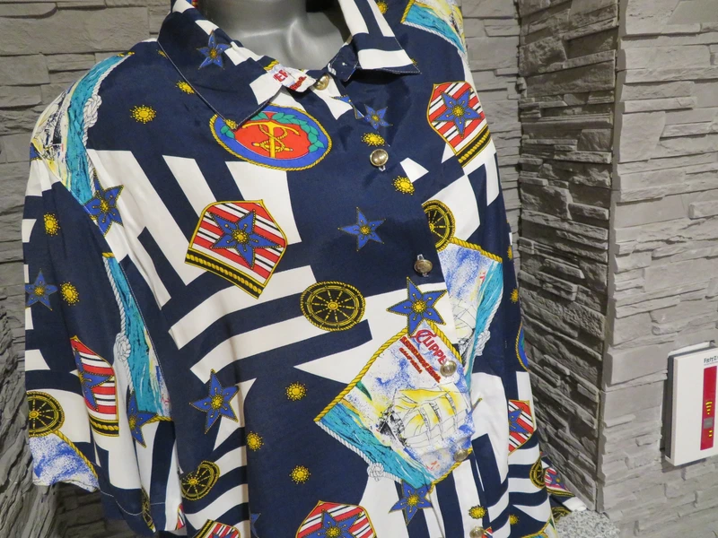 Maritime Damen Vintage Bluse Größe 56/58 (Nr1980)