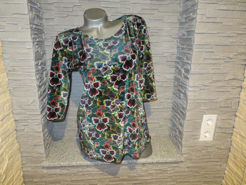 Damen Samt 3/4 Arm Shirt Größe M Handmade (Nr2060)