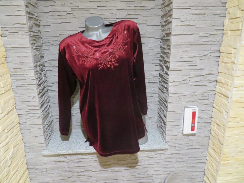 Damen Samt langarm Shirt Größe M 40/42 (Nr1982a)