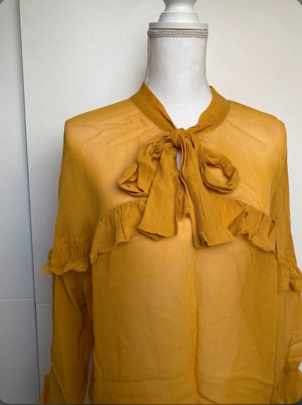 Bluse Tunika Sommer Sonne Schleife Gelb Zitrone Sonne Rüschen Fledermaus Zara