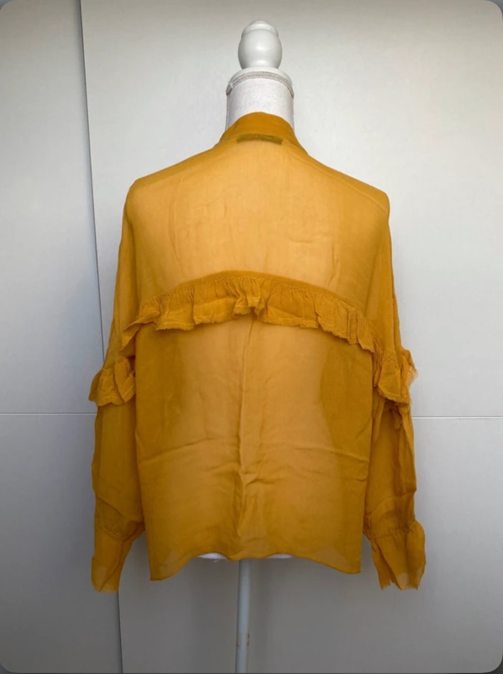 Bluse Tunika Sommer Sonne Schleife Gelb Zitrone Sonne Rüschen Fledermaus Zara