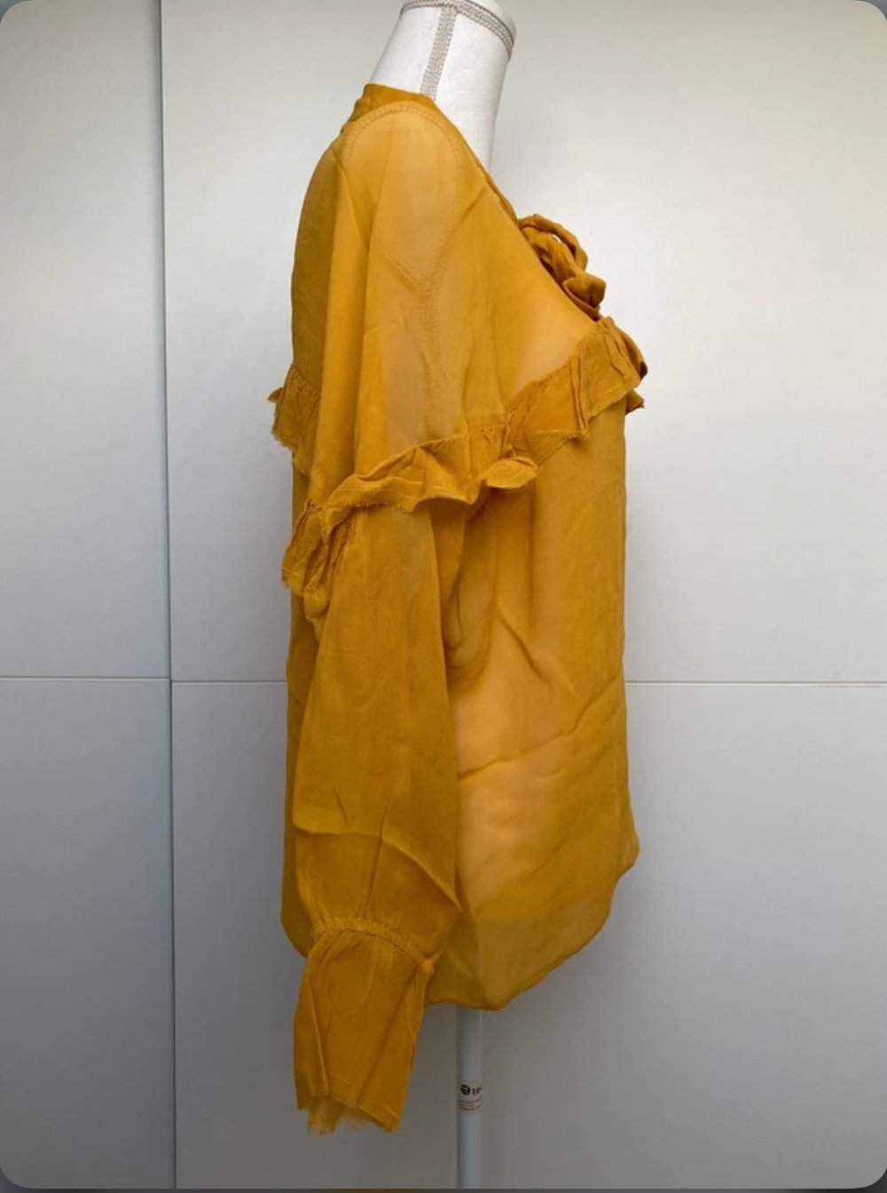 Bluse Tunika Sommer Sonne Schleife Gelb Zitrone Sonne Rüschen Fledermaus Zara