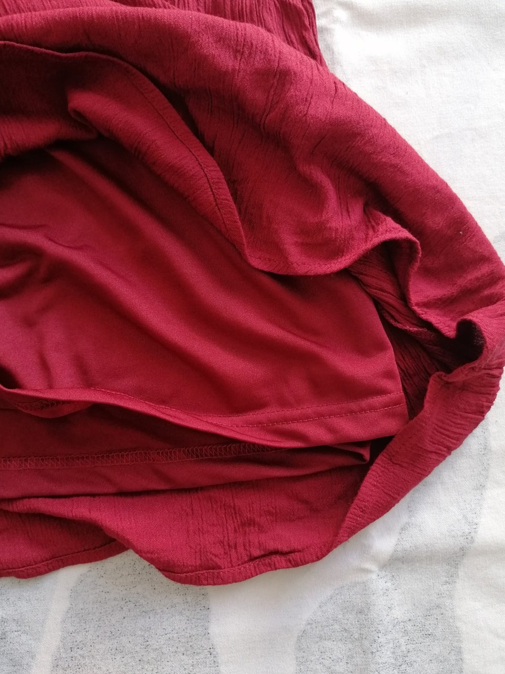 Cold-Shoulder Sommerkleid Midikleid Shirtkleid schulterfrei dunkelrot