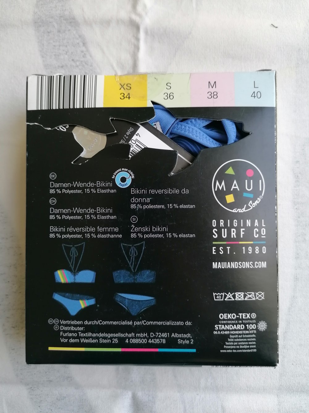 Bandeau Neckholder Wendebikini gemustert