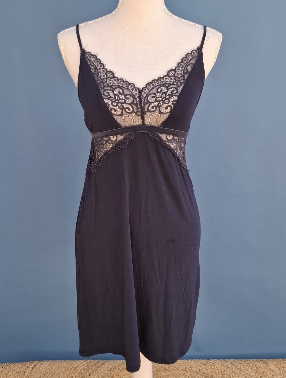 Nachthemd Nachtkleid dunkelblau Gr. S