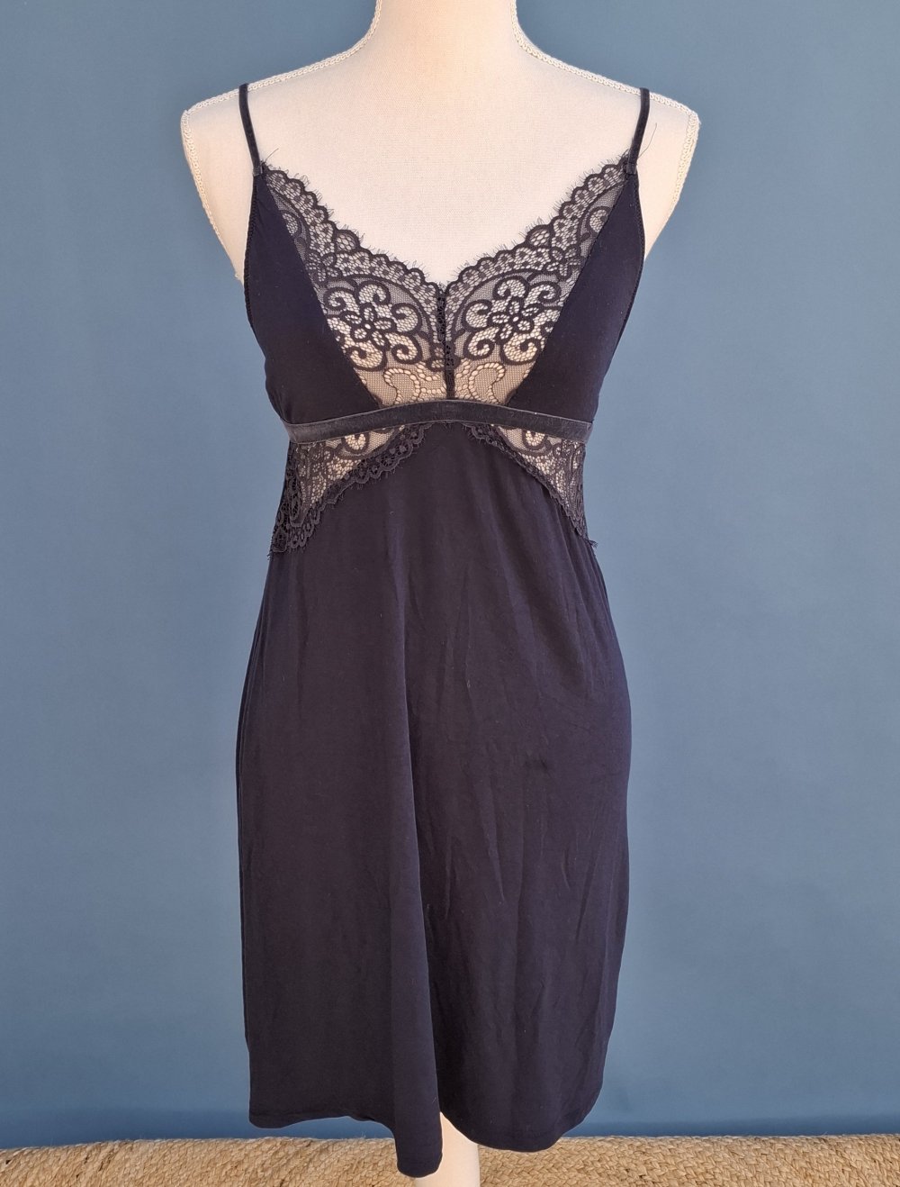 Nachthemd Nachtkleid dunkelblau Gr. S