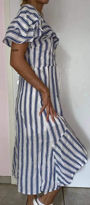 Kleid. Leinen Baumwollkleid