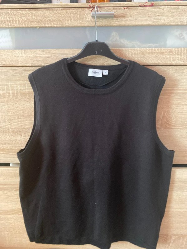 Pullunder Damen Oberteil Pulli klassisch einfarbig Gr. M Schwarz vielseitig modern 