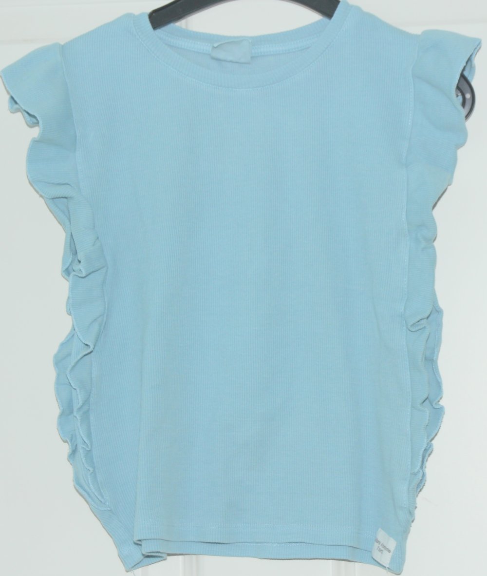Zara T - Shirt 128 134 Mädchen Longsleeve türkis blau w Neu