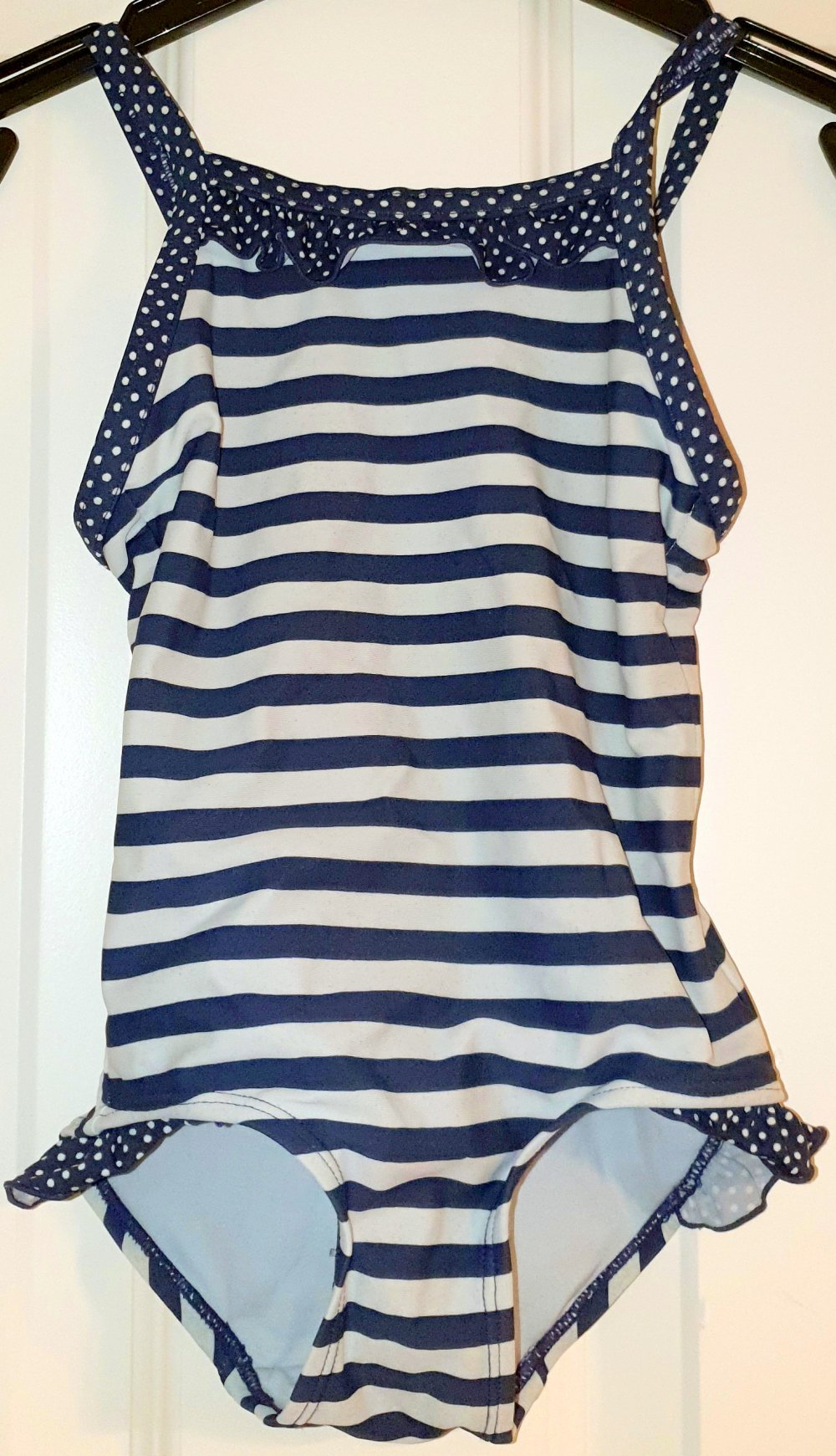 H&M Badeanzug 86 92 Sommer Bikini Maritim Urlaub Strand weiß blau