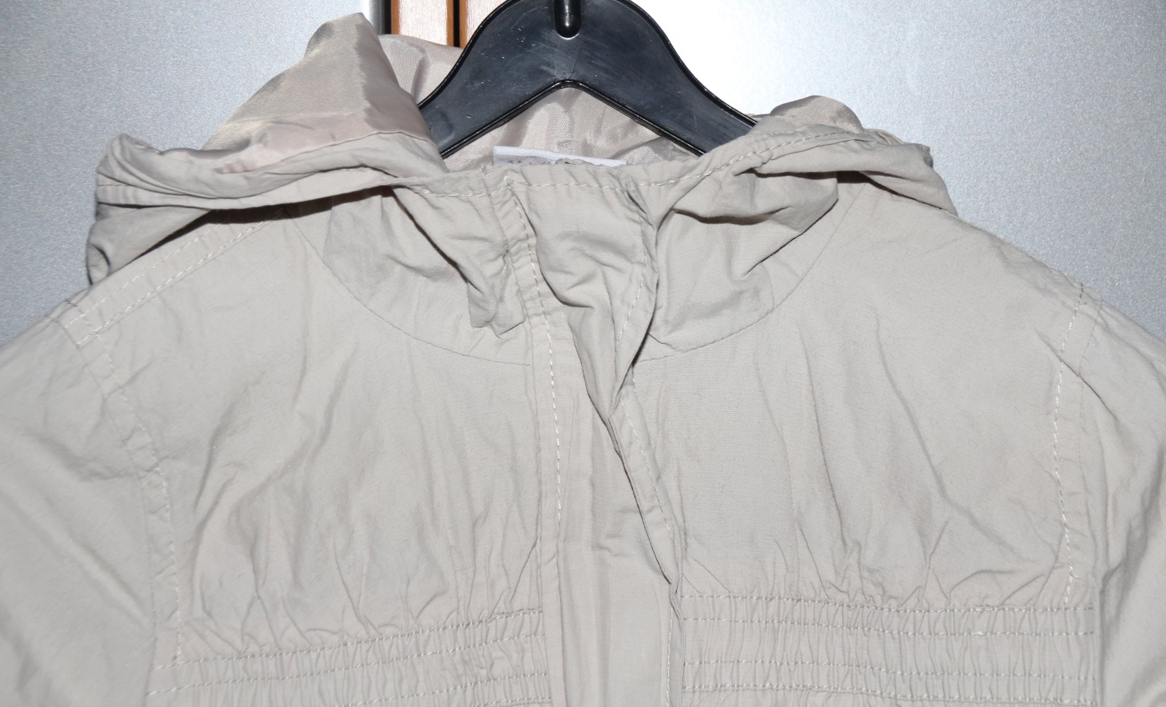 Yigga leichte Jacke Mantel 128 134 Kapuze Jäckchen beige grau w Neu