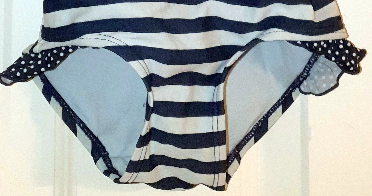H&M Badeanzug 86 92 Sommer Bikini Maritim Urlaub Strand weiß blau