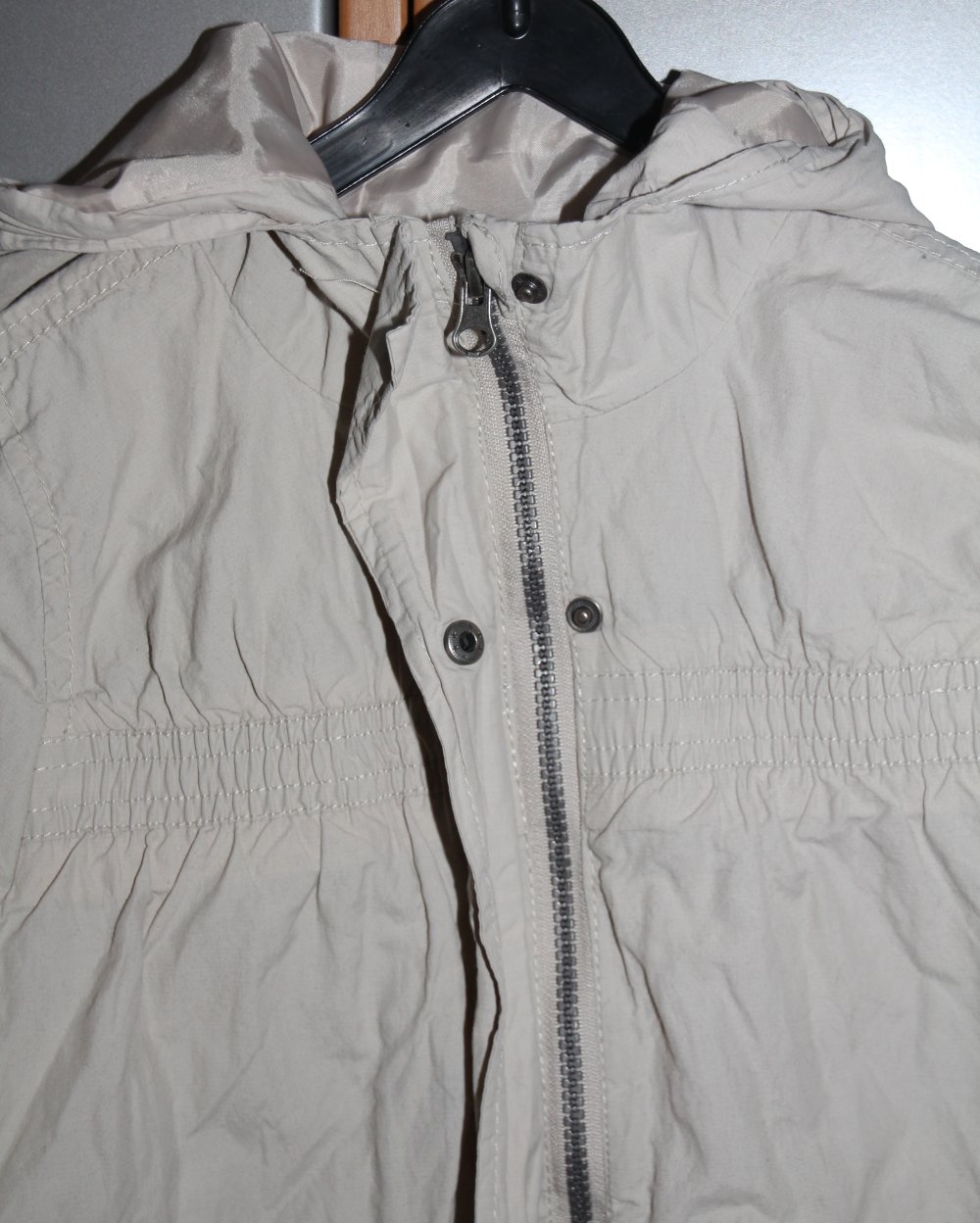 Yigga leichte Jacke Mantel 128 134 Kapuze Jäckchen beige grau w Neu